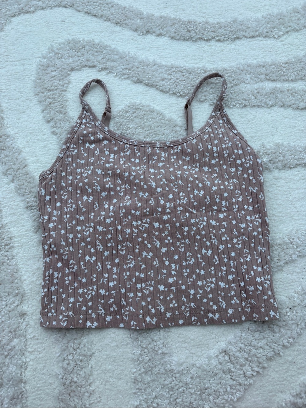 Old Navy Brown Floral Ribbed Camisole